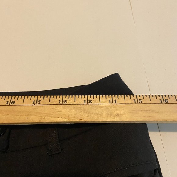 Betabrand Women M Long Crop Lite Dress Pant Yoga Pants Pockets Zip Button Black - Picture 6 of 9